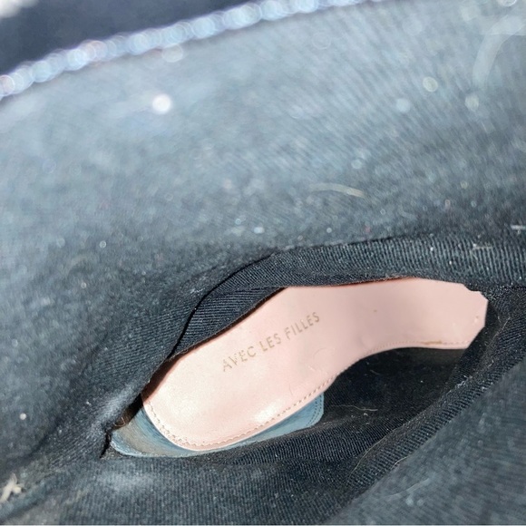 Avec Les Filles Nikita Gray Suede Glitter Star Moon Celestial Mid Calf Boots - Picture 10 of 13